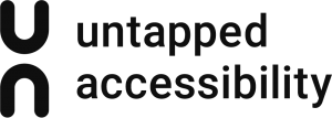 Untappaed Accessibility logo. Black text on clear background.